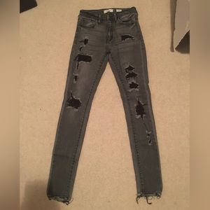Dark grey high rise jeans